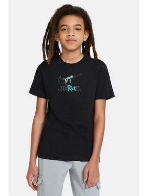 Qivi Rıck And Morty Fans Med Just Baskılı Unisex Çocuk Siyah T-Shirt