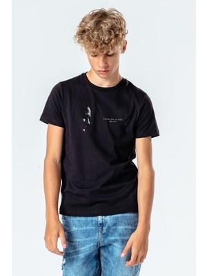 Qivi Atatürk Fikirler Ölmez Baskılı Unisex Çocuk Siyah T-Shirt