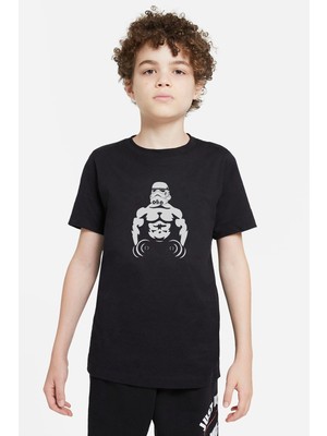 Qivi Bodybuilding Star Wars Baskılı Unisex Çocuk Siyah T-Shirt