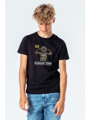 Qivi Ufc Khabib Time Baskılı Unisex Çocuk Siyah T-Shirt