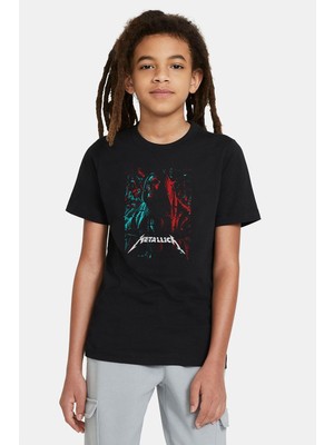 Qivi Metallica Kohl Center Usa Rock Metal Baskılı Unisex Çocuk Siyah T-Shirt