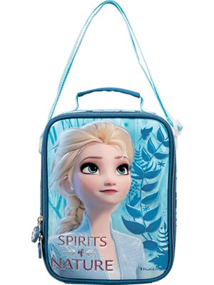 Frozen Kız Çocuk Beslenme Çantası 5145 Mavi Renk Fermuarlı Geniş Ana Bölme ile 5145