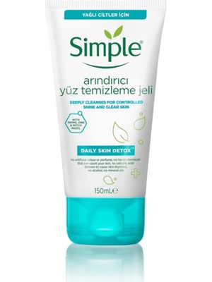 Simple Arındırıcı Yüz Temizleme Jeli Yağlı Ciltler İçin Çinko ile Derinlemesine Temizlik