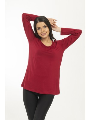 Hepisize Bordo Uzun Kol Basic Tunik