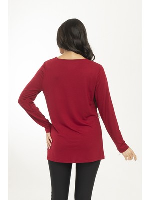 Hepisize Bordo Uzun Kol Basic Tunik