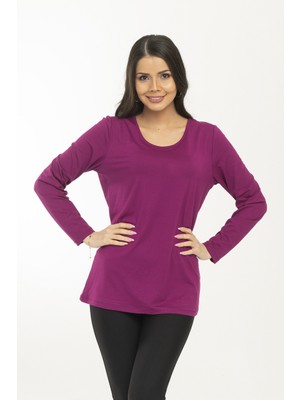 Hepisize Fuşya Uzun Kol Basic Tunik