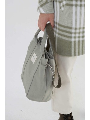 Manuka Çift Gözlü Kanvas Tote Bag Haki