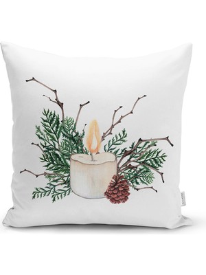 Real Homes Mum & Kozalak Tasarımlı Christmas Temalı Dijital Baskılı Modern Yastık Kırlent Kılıfı
