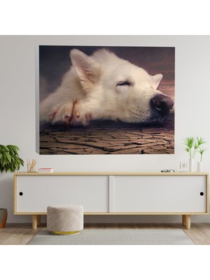 Deko Gonya Köpek Rüyada Dekoratif Kanvas Tablo