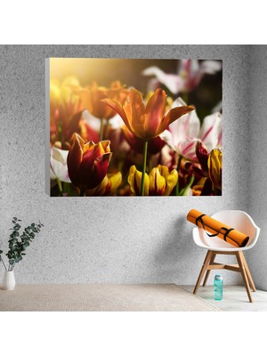Deko Gonya Lale Temalı Dekoratif Kanvas Tablo