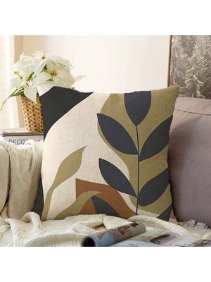 Real Homes Özel Tasarım Boho Çizimli Dijital Baskılı Dekoratif Şönil Yastık Kırlent Kılıfı