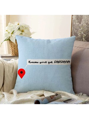 Real Homes Özel Tasarım Dardayım Dijital Baskılı Modern Şönil Yastık Kırlent Kılıfı