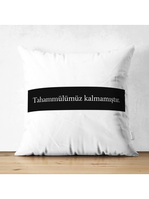 Real Homes Özel Tasarım Tahammülümüz Kalmamıştır Dijital Baskılı Dekoratif Süet Yastık Kırlent Kılıfı