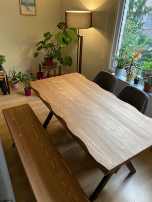 Deryawood Masif Doğal Ahşap Mutfak Masası 120x85x76 cm