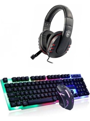 Snexpres 3in1 Klavye ve Mouse Seti Gaming Oyuncu Mikrofonlu Kulaklık