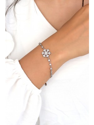 Midyat Nurtaş Gümüş Kartanesi Tasarım Zirkon Kadın Gümüş Bileklik