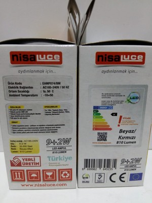 Nisa Luce 9W Beyaz +2W Yeşil LED Ampul