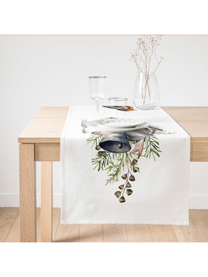 Real Homes Çan & Kuş Motifli Dijital Baskılı Modern Süet Runner