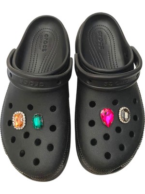 Josellini Jibbitz Crocs Kadın Terlik Süsü, Crocs Terlik Aksesuarı, Crocs Taşlı Terlik Süsü 4'lü