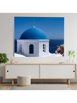 Deko Gonya Mavi Kubbe Dekoratif Kanvas Tablo