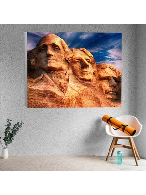 Deko Gonya Rushmore Dağı Temalı Dekoratif Kanvas Tablo