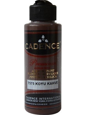 Cadence Premium Akrilik Boya Koyu Kahve 7575 Yüksek Kapatma Gücü 120 ml Su Bazlı