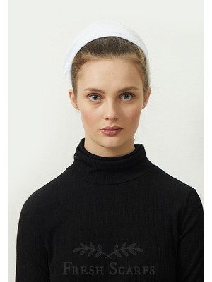 Fresh Scarfs Pamuklu Iç Tülbent Beyaz