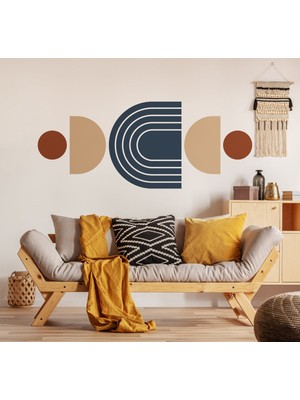 Kt Grup Boho Gökkuşağı Yarım ve Tam Daire Duvar Sticker Seti