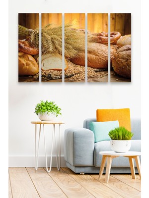 Düş Duvarı 5 Parça Fırın Pastane  Desenli Mdf Duvar Tablosu