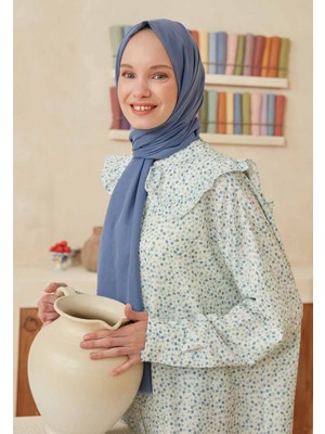 Fresh Scarfs Ince Pamuk Vual Sal Kot Mavi