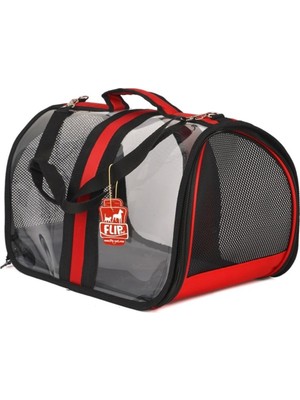 Pet Pretty Bacco Milano Şeffaf Kedi ve Köpek Çantası Kırmızı