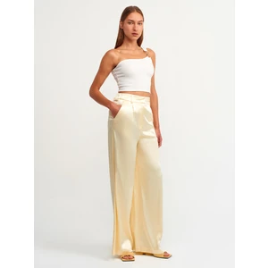 3781 Tek Omuzlu Crop Top-Ekru