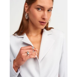 6904 Pencere Detaylı Ceket-Gri