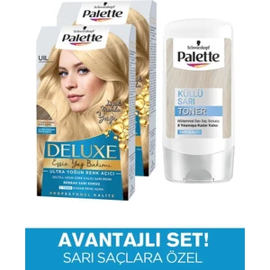 Deluxe Uil Ultra Yoğun Renk Açıcı X 2 Adet + Küllü Sarı Palette Toner