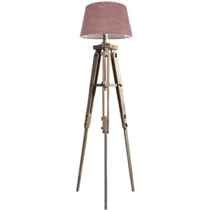 Ağaç Ustası Piega Tripod Lambader Abajur Köşe Lambası Aydınlatma Ahşap Fosil Eskitme Ağaç Country Masif Doğal