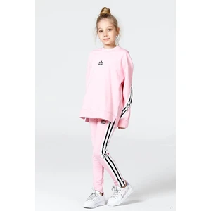 Black One Kız Çocuk Tayt-Sweat Takımı Salaş Yırtmaçlı Şerit Detaylı