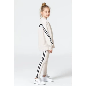 Black One Kız Çocuk Tayt-Sweat Takımı Salaş Yırtmaçlı Şerit Detaylı
