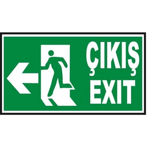 Fosforlu Acil Çıkış-Exit Levhası  - Fotolümenli - Sol Yön