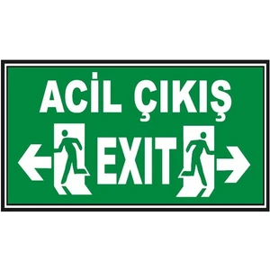 Fosforlu Acil Çıkış - Exit Levhası  - Fotolümenli