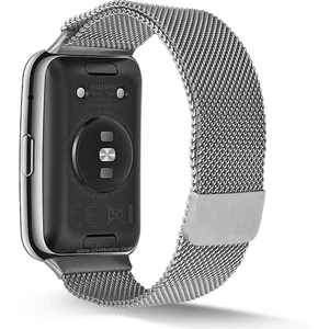 Huawei Watch Fit Hasır Metal Kordon Premium Tel Örgü Kayış - Mıknatıslı - Paslanmaz Çelik