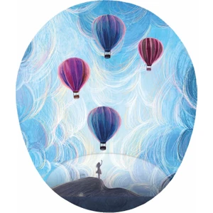 Mağaza Depom Bilek Destekli Mouse Pad - Hava Balonlarını Uğurlayan Kadın