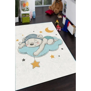 Cappio Simetrik Kare Desenli Dijital Baskılı Oval Halı