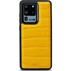 Samsung S20 Ultra Croco Dokulu Deri Kılıf Sarı