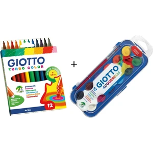 Turbo Keçeli Kalem 12'li ve Suluboya Seti 12'li Renkli Sanat Malzemeleri