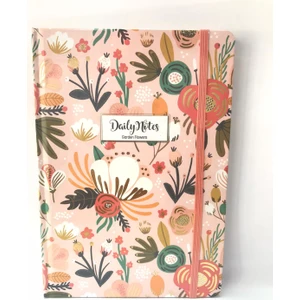 Keskin Color A5 Garden Flowers Çizgili Sert Kapak Pembe