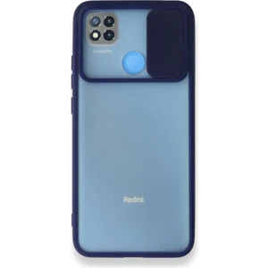 Kzy Xiaomi Redmi 9c Kapak Lensi Açılır Kapanır Kamera Korumalı Silikon Kılıf - Lacivert
