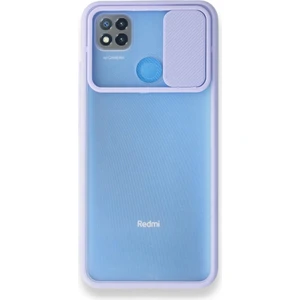 Kzy Xiaomi Redmi 9c Kapak Lensi Açılır Kapanır Kamera Korumalı Silikon Kılıf - Lila