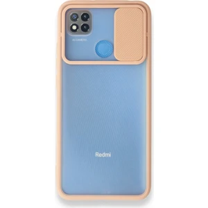 Kzy Xiaomi Redmi 9c Kapak Lensi Açılır Kapanır Kamera Korumalı Silikon Kılıf - Pudra