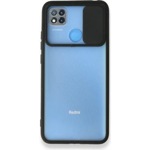 Kzy Xiaomi Redmi 9c Kapak Lensi Açılır Kapanır Kamera Korumalı Silikon Kılıf - Siyah