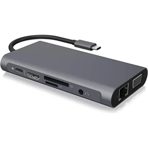 10 In 1 HDMI VGA RJ45 Pd USB 3.0 Hub Adaptör Çoklayıcı